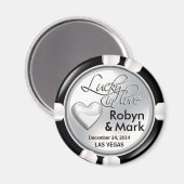Aimant Las Vegas Lucky in Love Casino Chip blanc (Recto/Verso)