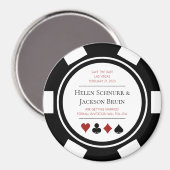 Aimant Las Vegas Mariage Enregistrer La Date Poker Chip N (Recto/Verso)