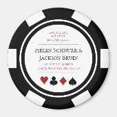 Aimant Las Vegas Mariage Enregistrer La Date Poker Chip N (Devant)