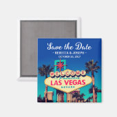 Aimant Las Vegas Mariage Retro Photo Enregistrer la date (Recto/Verso)