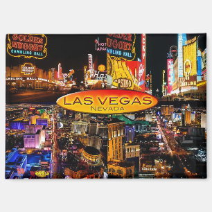 Aimant Las Vegas Nevada Multi Photo Night Collage,