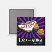 Aimant Las Vegas Starburst Mariage Favoriser violet noir (Recto/Verso)