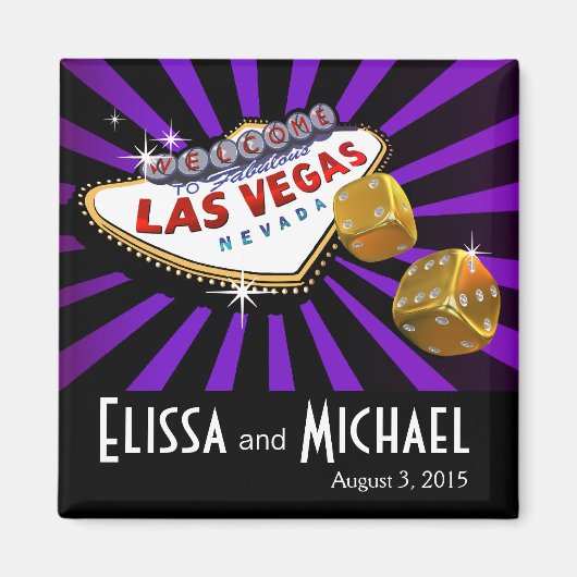 Aimant Las Vegas Starburst Mariage Favoriser violet noir (Devant)