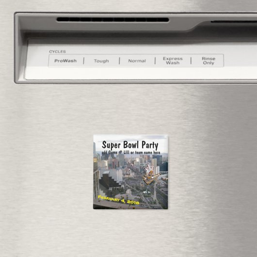 Aimant Las Vegas Super Football Party avec showgirl (In Situ (Lave-vaisselle))