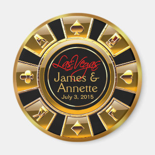 Aimant Las Vegas VIP Gold et Black Casino Chip Favoriser