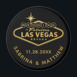 Aimant Las Vegas Wedding Enregistrer la date ou Favor<br><div class="desc">Le célèbre signe de Las Vegas personnalisé en fausse feuille d'or pour votre mariage sur un aimant lourd, une unique enregistrer la date pour un Mariage de Las Vegas et une grande faveur de mariage, cadeau de fête de mariage, cadeau de femme d'honneur et de mariée, prix de douche de...</div>