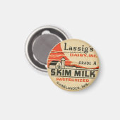 Aimant "Lassig's Dairy Skim Milk Bottle Casquette-1950" (Recto/Verso)