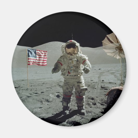 Aimant L'astronaute Apollo 17 dans la vallée du Littrow T (Devant)