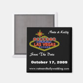 Aimant LasVegasSign, Nate & Kelly, Save The Date, Octo... (Recto/Verso)