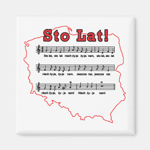 Aimant Lat de Sto ! Carte polonaise de chanson