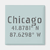 Aimant Latitude de Chicago et longitude (Devant)