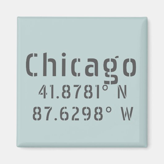 Aimant Latitude de Chicago et longitude (Devant)
