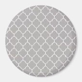Aimant Latticerie Gris, Quatrefoil, Trellis Marocain (Devant)