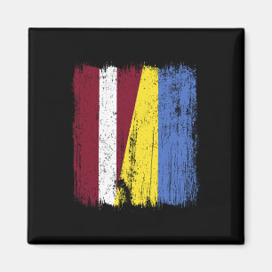 Aimant Latvia Ukraine Demi-drapeau letton ukrainien Patri