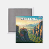 Aimant L'aube de Meteora Grèce (Recto/Verso)