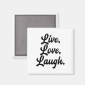 Aimant Laugh Love Live Retro Méditation Mineure Positivit (Recto/Verso)
