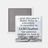 Aimant Lauréat du prix Nobel LLM Chatbot en littérature (Recto/Verso)