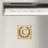 Aimant Laurel Wreath Sheet Musique Monogramme initial C (In Situ (Lave-vaisselle))