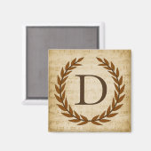 Aimant Laurel Wreath Sheet Musique Monogramme initial D (Recto/Verso)