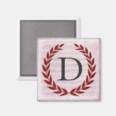 Aimant Laurel Wreath Sheet Musique Monogramme initial D (Recto/Verso)