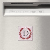 Aimant Laurel Wreath Sheet Musique Monogramme initial D (In Situ (Lave-vaisselle))