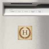 Aimant Laurel Wreath Sheet Musique Monogramme initial H (In Situ (Lave-vaisselle))
