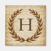 Aimant Laurel Wreath Sheet Musique Monogramme initial H (Devant)