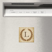 Aimant Laurel Wreath Sheet Musique Monogramme initial L (In Situ (Lave-vaisselle))