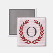 Aimant Laurel Wreath Sheet Musique Monogramme initial O (Recto/Verso)