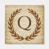 Aimant Laurel Wreath Sheet Musique Monogramme initial Q (Devant)