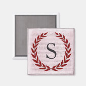 Aimant Laurel Wreath Sheet Musique Monogramme initial S (Recto/Verso)