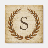 Aimant Laurel Wreath Sheet Musique Monogramme initial S (Devant)