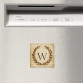 Aimant Laurel Wreath Sheet Musique Monogramme initial W (In Situ (Lave-vaisselle))