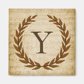 Aimant Laurel Wreath Sheet Musique Monogramme initial Y (Devant)