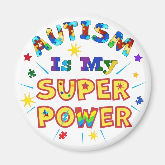 Aimant L'autisme est ma super puissance (Devant)