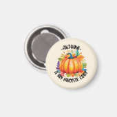 Aimant L'automne est ma couleur préférée - Citrouille et (Recto/Verso)