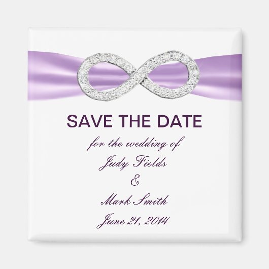 Aimant Lavande Diamond Infinity Enregistrer l'aimant Date (Devant)