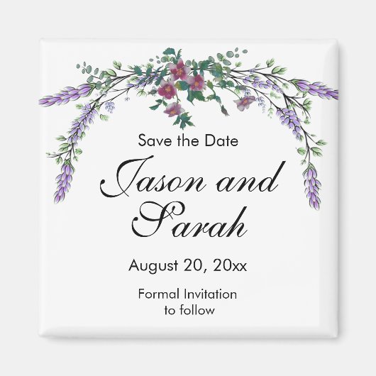 Aimant lavande rose vintage eucalyptus (Devant)