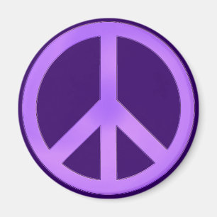 Aimant Lavande sur signe de paix violet foncé