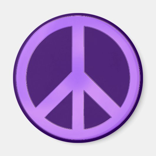 Aimant Lavande sur signe de paix violet foncé (Devant)