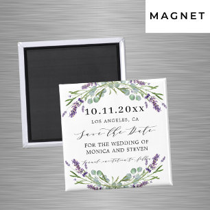 Aimant Lavande violet vert mariage enregistrer la date