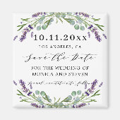 Aimant Lavande violet vert mariage enregistrer la date (Devant)