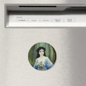 Aimant Lave-encre illustration de la belle femme à Woods (In Situ (Lave-vaisselle))