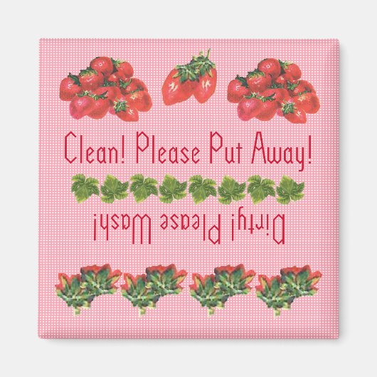 Aimant lave-vaisselle à fraises (Devant)