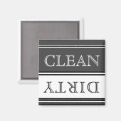 Aimant Lave-vaisselle blanc et gris charbon de bois (Recto/Verso)