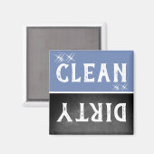 Aimant Lave-vaisselle Bleu Chalkboard Nettoyant (Recto/Verso)