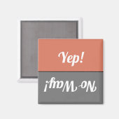 Aimant Lave-vaisselle corail gris drôle oui pas moyen (Recto/Verso)