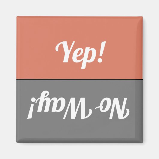 Aimant Lave-vaisselle corail gris drôle oui pas moyen (Devant)