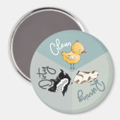 Aimant Lave-vaisselle Cute Animals Clean Dirty Running Pl (Recto/Verso)