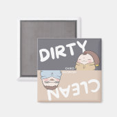 Aimant Lave-vaisselle - Gris et beige (Recto/Verso)